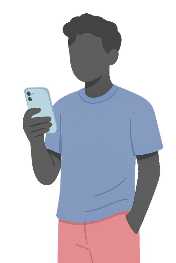 Digital customer looking at a mobile phone